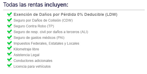 Tarifas Incluyen